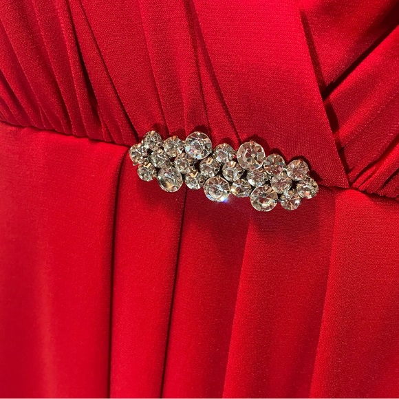 Betsy & Adam Red Bubble Skirt Dress - Picture 4 of 13